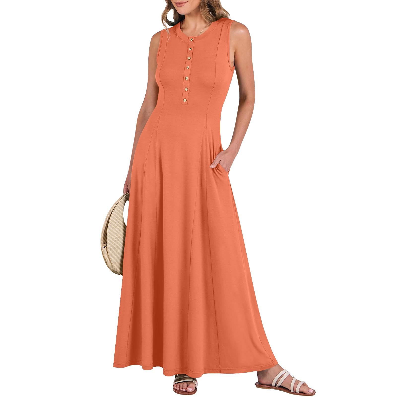 

Женское модное однотонное длинное свободное платье без рукавов с круглым вырезом в стиле пэчворк XL шафрановый