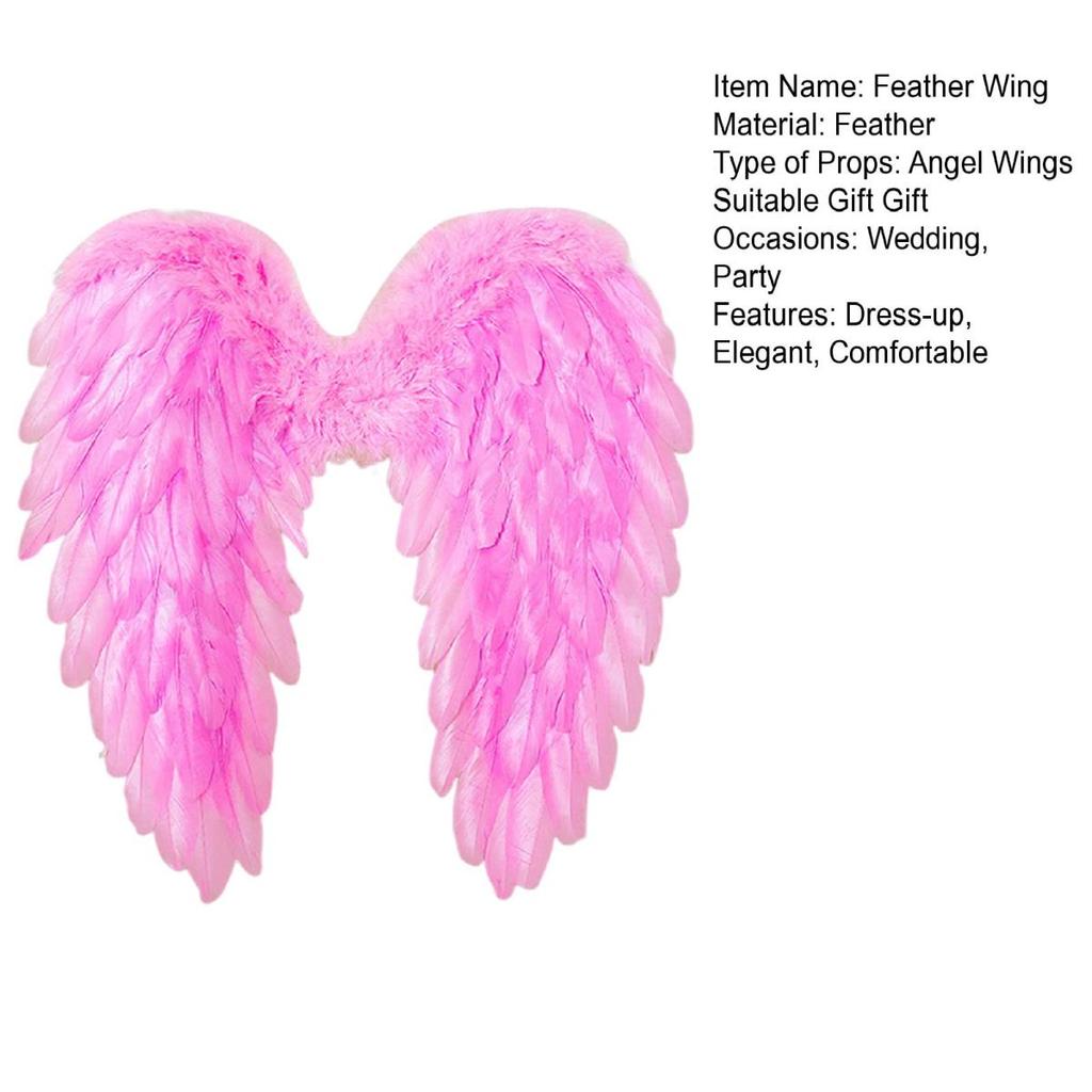 Women's Feathered Angel Wings Halloween Fairy Cosplay Wings Costume Carnival Stage Show Accessory for Adult Children