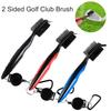Portable Double Side Golf Club Cleaning Brush with Retractable Line Carabiner