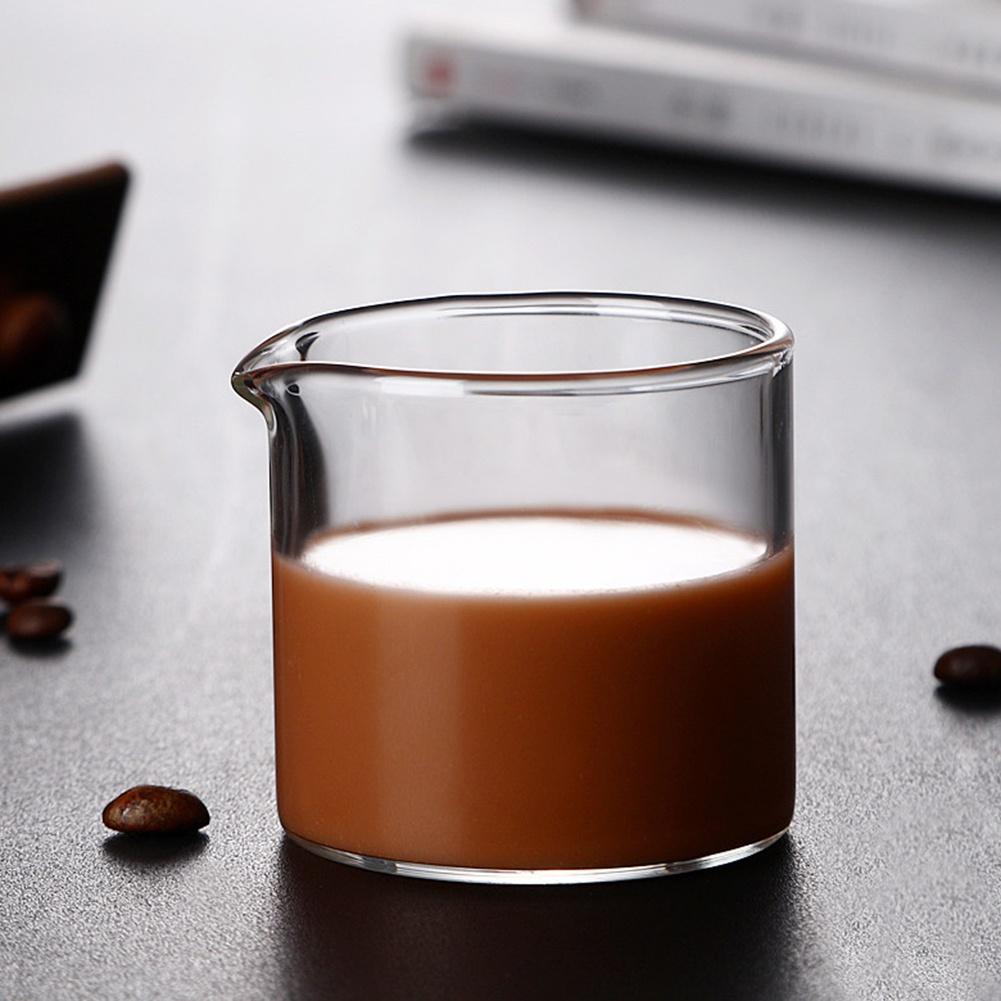 80ml High Borosilicate Glass Cup with Spout Glass Cup Mugs Milk Coffee Utensils Insulated Clear Cup Suitable For Espresso