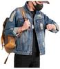 Xintang Ripped Distressed Men's Denim Jacket - Loose Long Sleeve Streetwear Outerwear for Spring