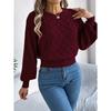 Women's Oversized Relaxed-Fit Solid-Colour Cable-Knit Long-Sleeved Tapered-Waist Pullover Sweater for Autumn/Winter Women's Knitted Sweater