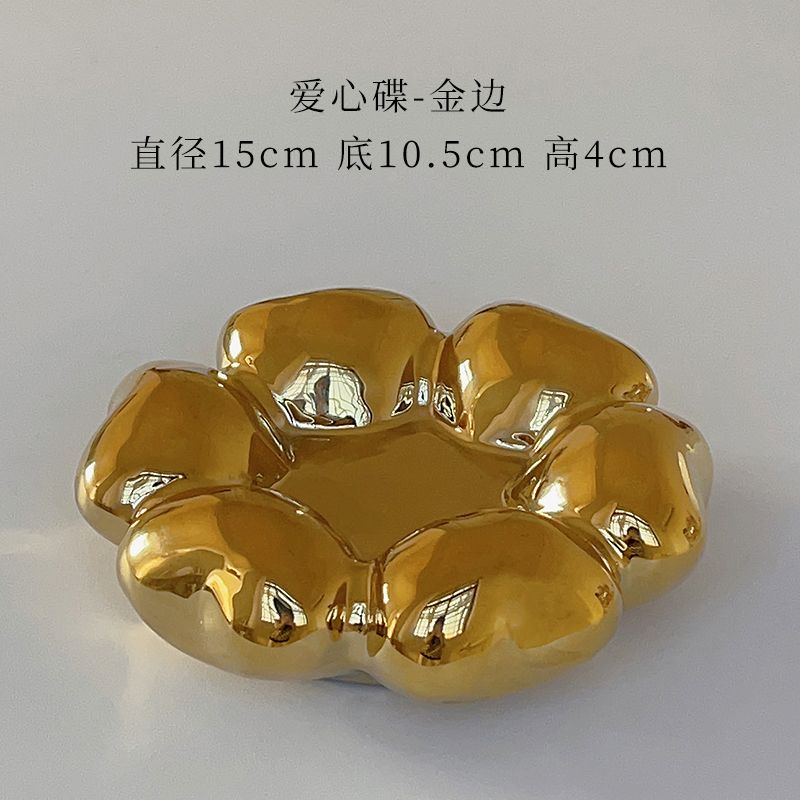 

Позолоченная Толстая Керамическая Кофейная Чашка Мультяшная Милая Чашка Любви Тарелка Завтрак Десерт Овсяная Кружка Кружка для Питья Воды для Пары Декор 301-400ml