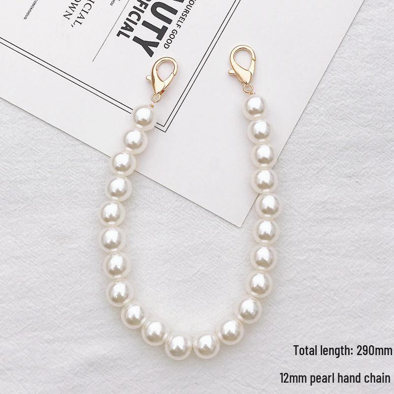 Capa de celular com corrente de pérolas faça você mesmo para mulheres da moda com pingente de cristal antiqueda