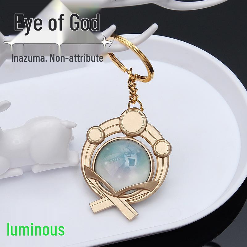 YS Dual-Sided Luminous God's Eye Glass Pendant Keychain