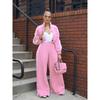 Women's Set Long Sleeve Striped Sweatshirt+Straight Pants  Fall Street Two 2 Piece Sets Outfits Sportwear