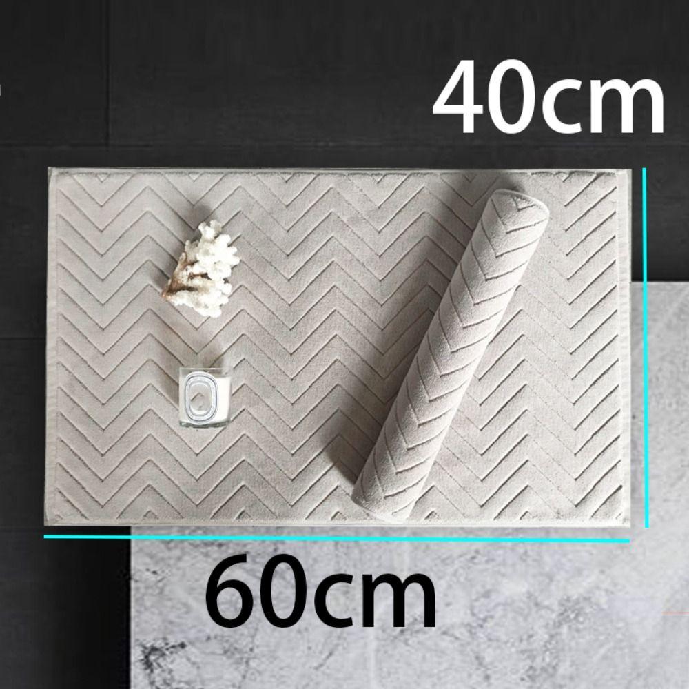 3D Cotton Bathroom Mat Jacquard Feet Towel Yoga Mat Wave Stripe Floor Towel SPA