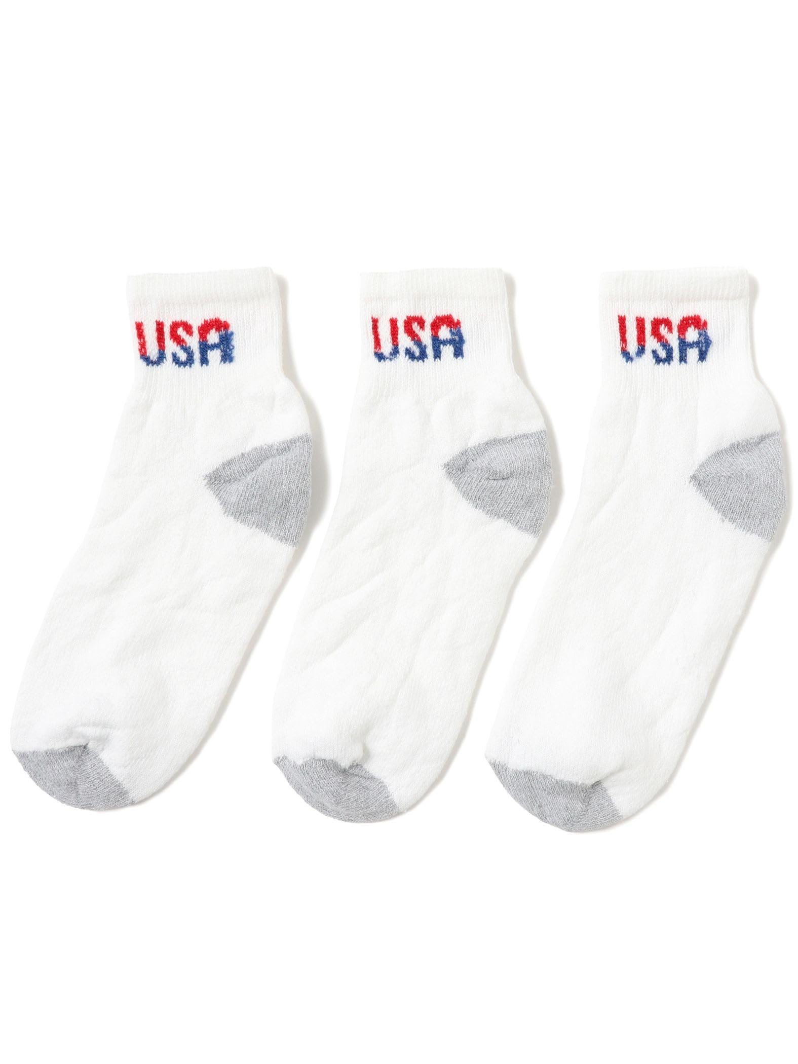 

Beams Boy THE RAILROAD SOCK USA Quarter Socks, 3-Piece Set, Women s, White