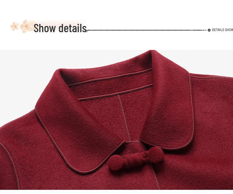 Stylish Slim Fit Double-Sided Woolen Coat for Middle-Aged Women - Versatile Autumn/Winter Wear
