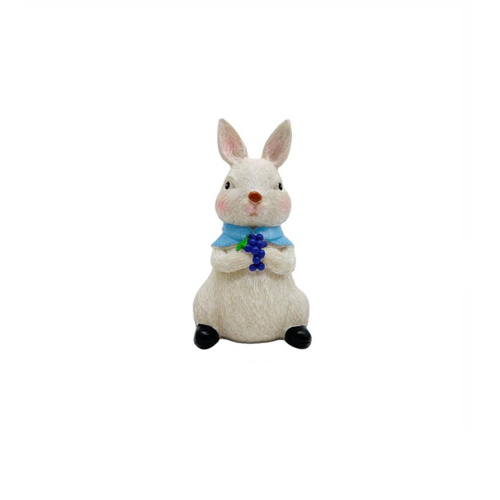 Easter Bunny Figurine Resin Statue for Outdoor Garden Patio Decoration Creative Yard