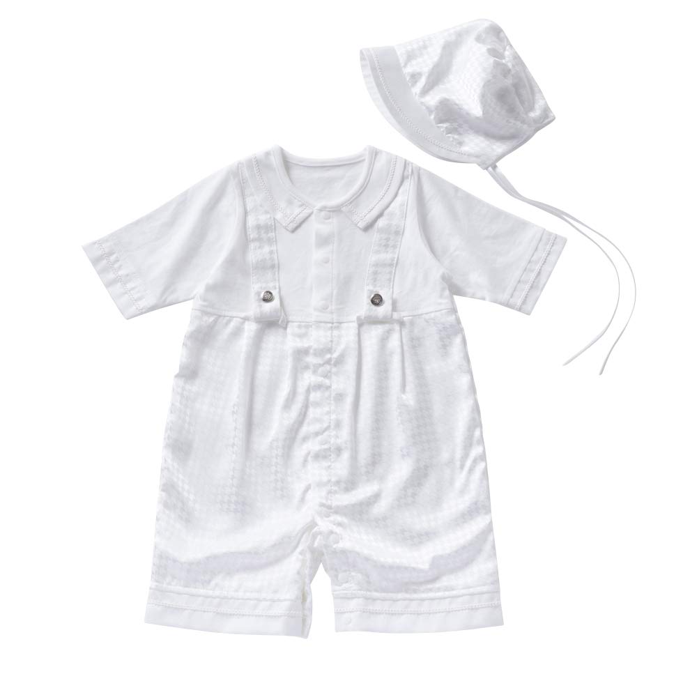 

de Houndstooth Satin Pants Tuxedo Ceremony Baby Dress Hat Petit Formal Set All Baby Ceremony Baby Clothes for [Creme Coco] 2-Piece Two-Way [Material