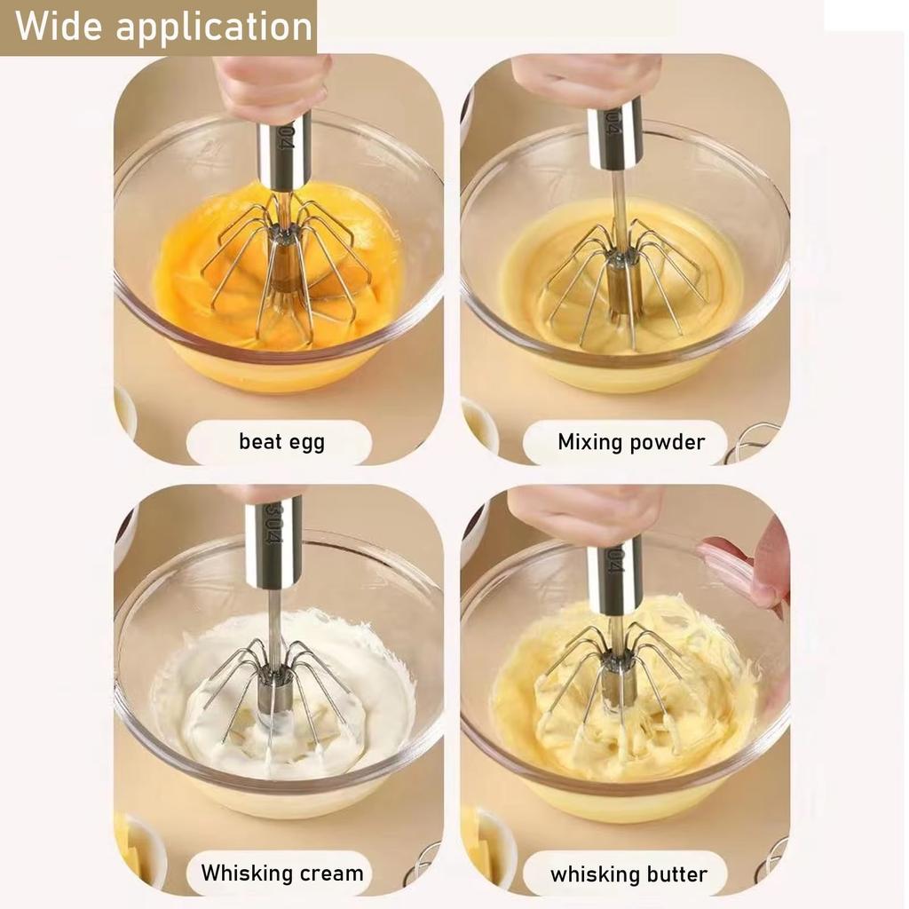 Stainless Steel Semi-Automatic Whisk Hand Press Mixer for Egg Cream