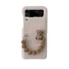 Applicable To Samsung ZFlip3 Autumn and Winter Plush Mobile Phone Case Zflip4 Bear Bracelet Fluff Case Protective Case Zflip4