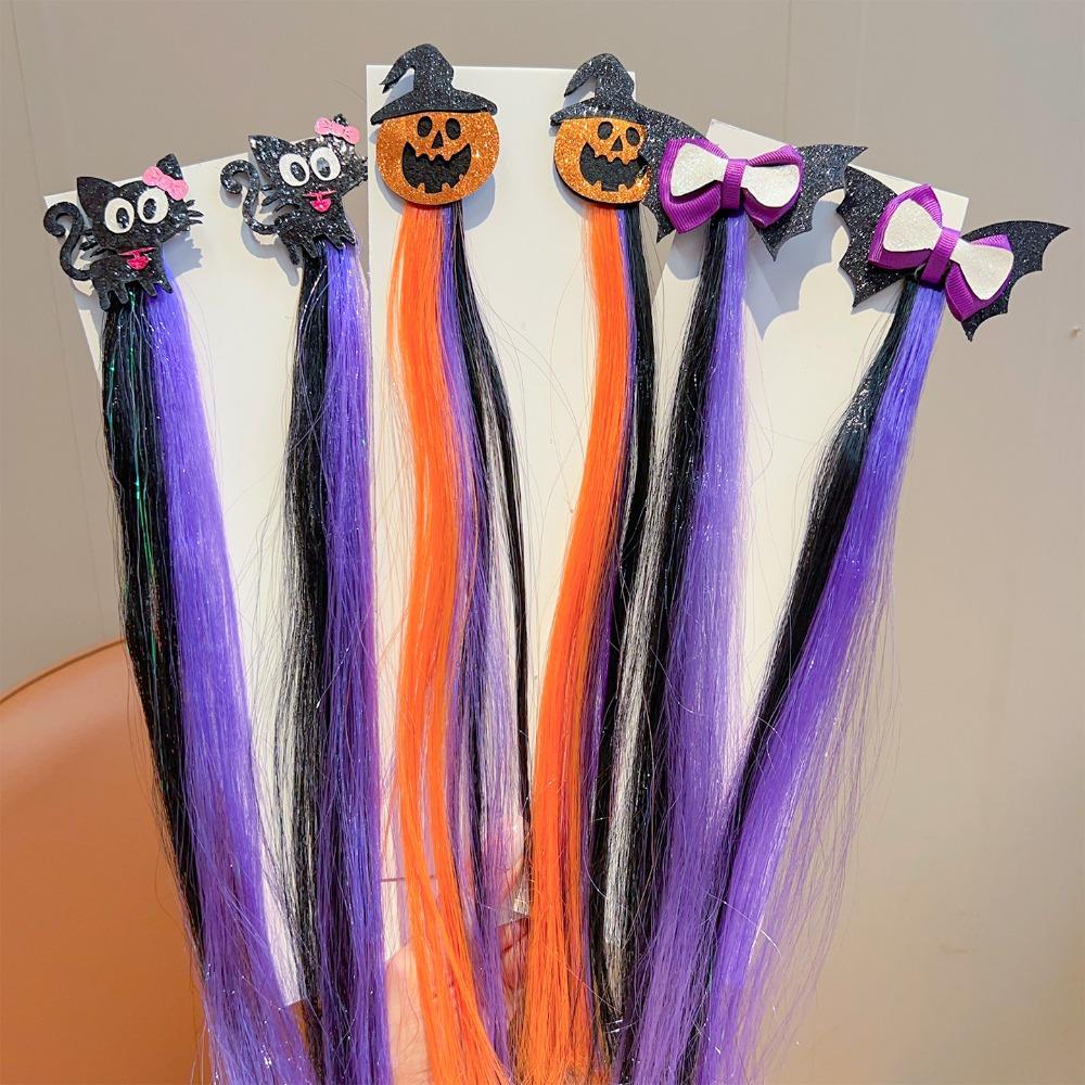 1/2/3 Pair Gradient Colored Halloween Wig Hairpins Party Atmosphere Headwear Halloween Party Use