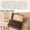 70 Pieces Creative Stationery Vintage Alphabet English Number Wooden Box DIY Hand Journal Decoration Stamp;