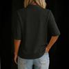Damen-Poloshirt mit halber Knopfleiste, Mittellang, Lockerer Schnitt, Lässiges Oberteil, Geeignet für den Alltag und einen entspannten Stil