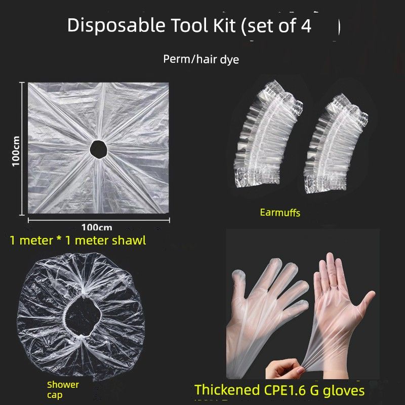 Household Full Set Comb Shawl Hair Coloring Brush Disposable Hair Dyeing Tools 4-Piece Set [5 Sets]