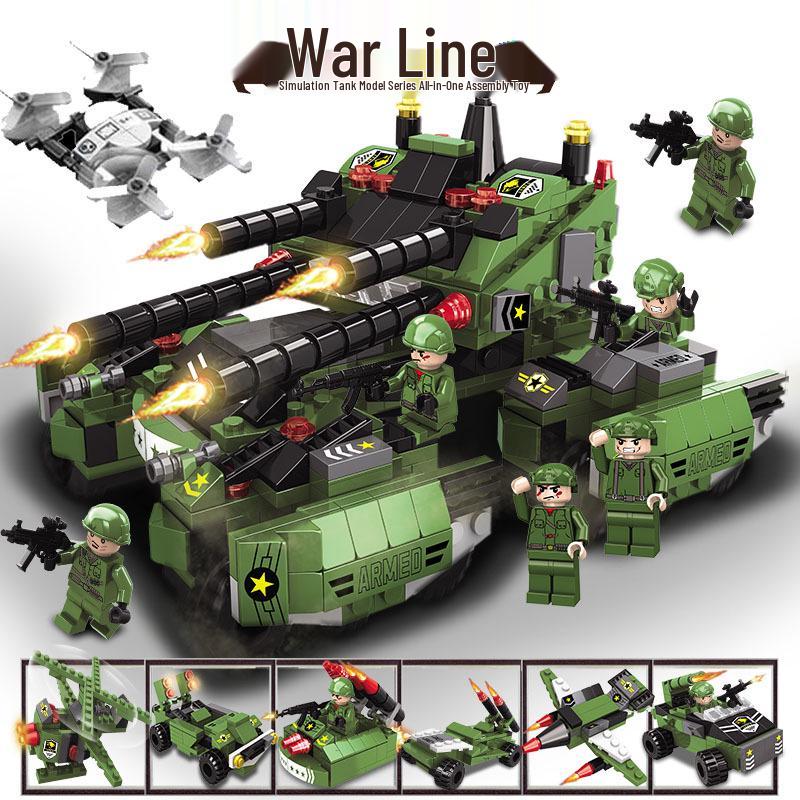 Compatible Military SWAT Armored Car Building Blocks - Educational Assembly Toy for Boys