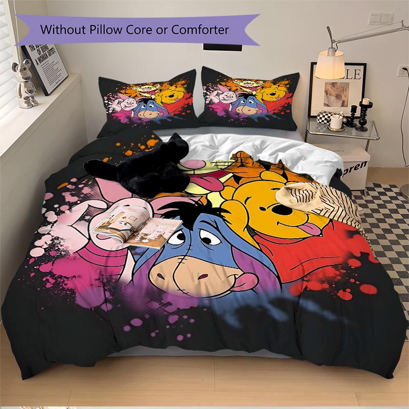 3pcs Eeyore Tigger Piglet Winnie the Pooh Bedding Set Includes 1 Quilt Cover and 2 Pillowcases, Comfortable B027