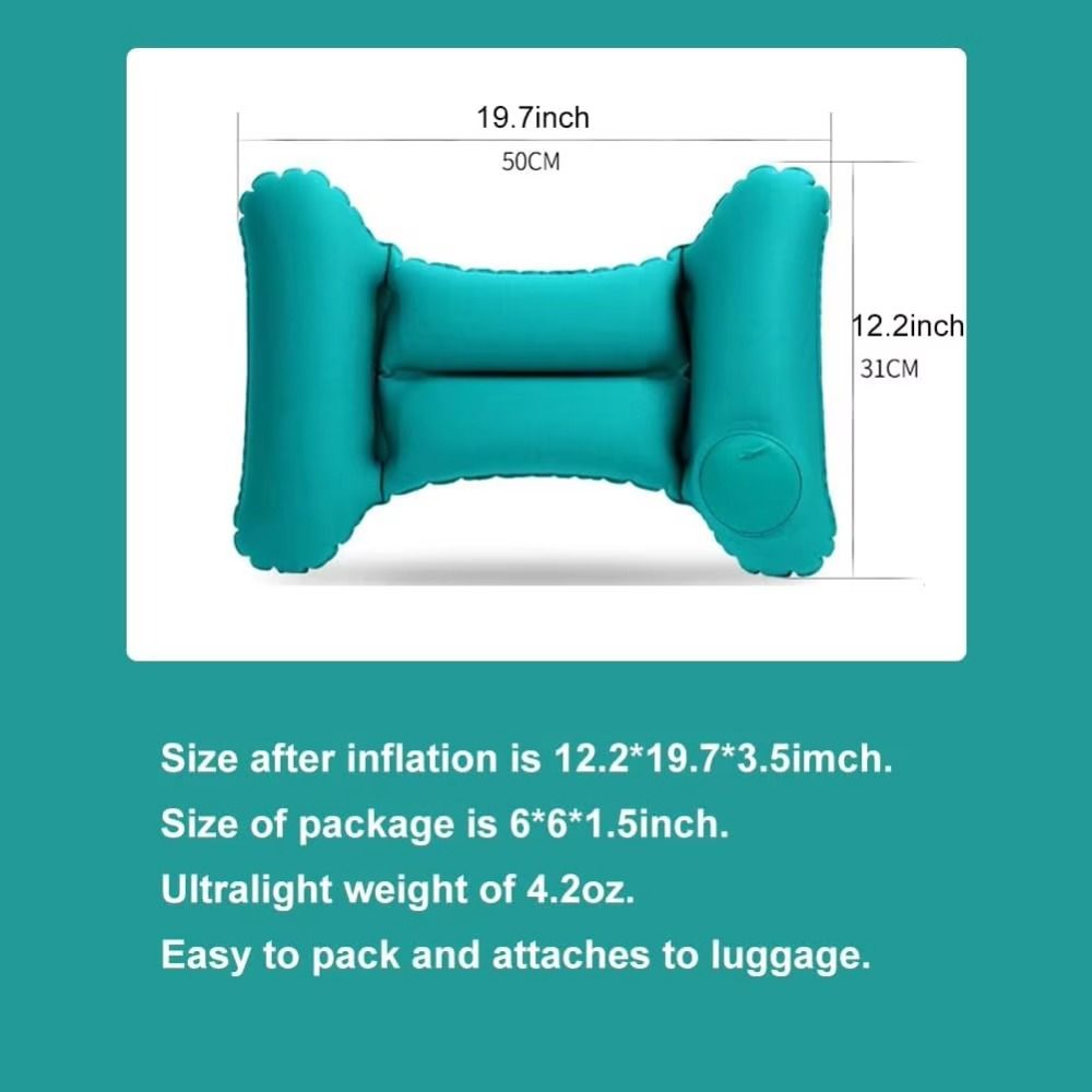 New Flocking PVC Inflation Lumbar Pillow H-type Inflatable Aircraft Lumbar Pad Grey Blue Nursing Waist Pillow Office