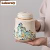 750ml Chinesische Landschaftsmuster Tee-Dosen-Organizer Feuchtigkeitsdicht Ästhetischer Vorratsbehälter Tee-Dose Teegeschirr Dekoration