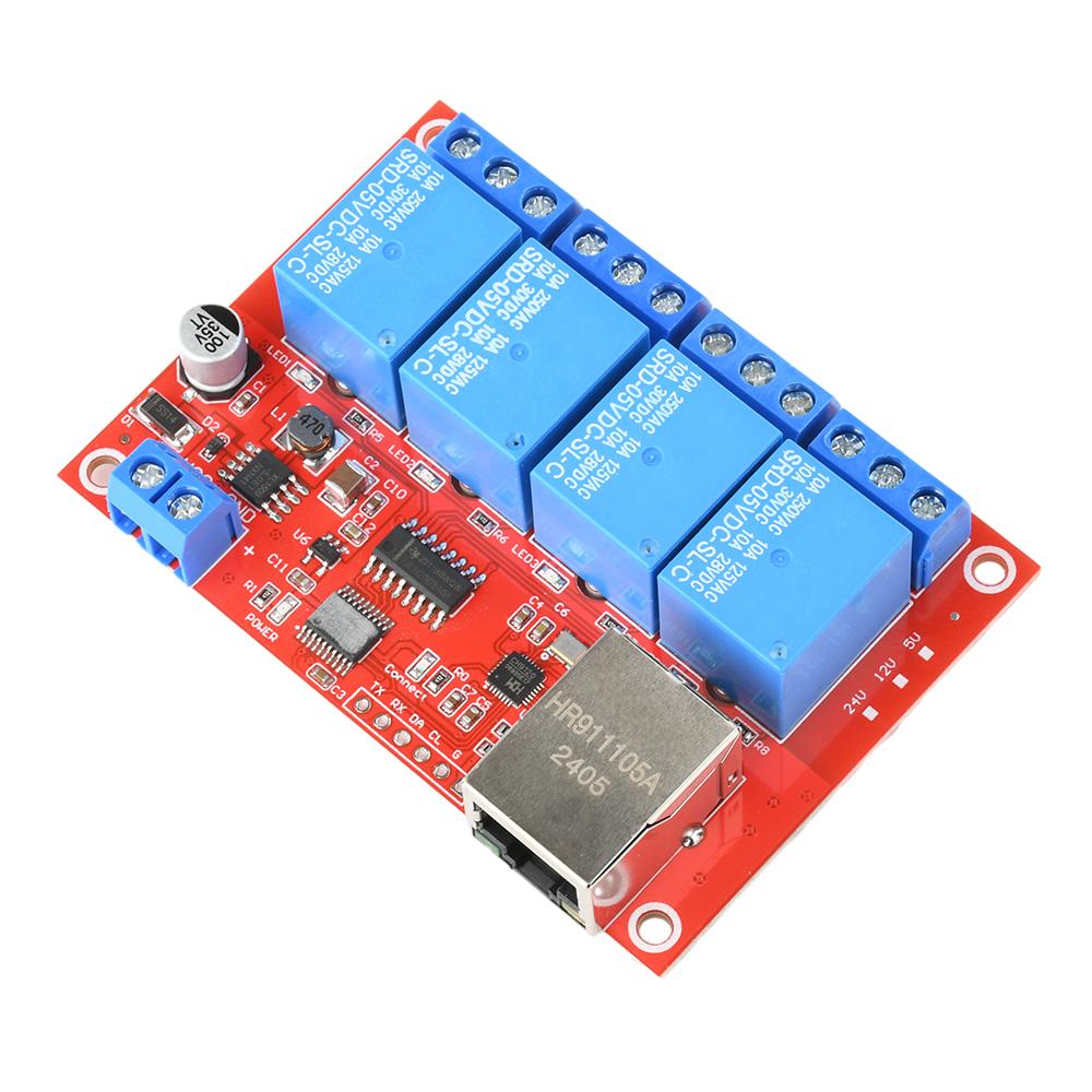 Relay Module 4/8 Channel 5V 12V 24V TCPIP Network Relay Module LAN Control Intelligent Device Remote Control