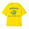 Awake But At What Cost Print T Shirt Retro Funny Raccoon Meme Tee Shirt Men Women Fashion Casual Short Sleeve Tshirt Streetwear