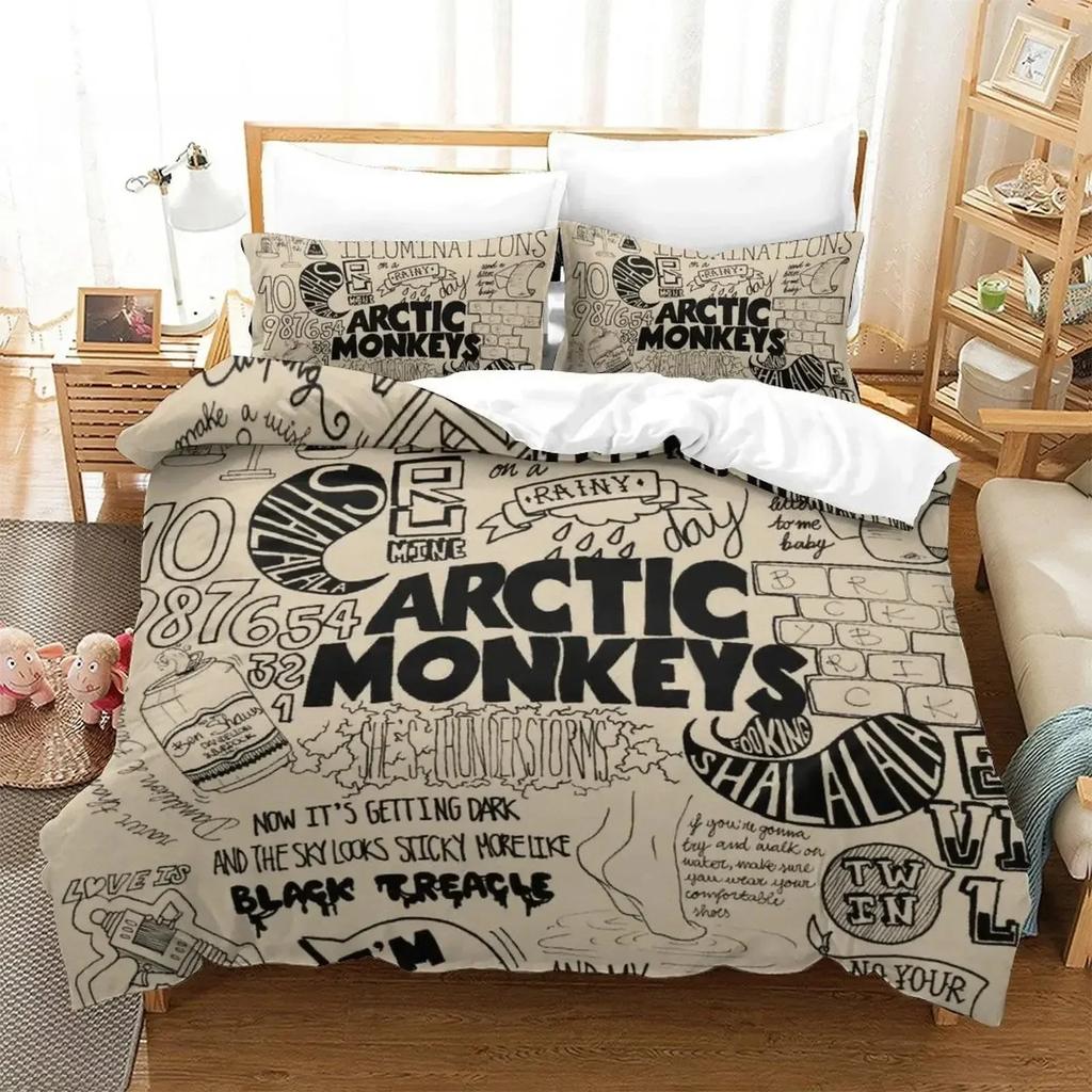 Nová ložní souprava Arctic Monkeys Jednolůžko Dvojlůžko Plná Velikost Queen King Ložní souprava Aldult Dítě Ložnice Sady povlečení 3D Tisk prostěradlo