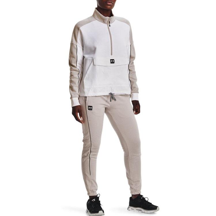 Under Armour Side Stripe Logo Vintage Drawstring Joggers Women Joggers Gray 1374109-592