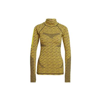 X Stella McCartney Collaboration Back Mesh Twill Printed Training Long Sleeve T-Shirt Women Tops Yellow HI1946
