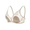 Silk stretch satin French rabbit ear cup bra, mulberry silk V-neck lace ultra-thin breast underwear