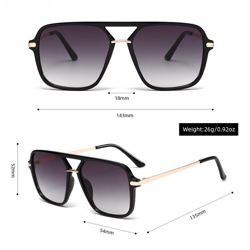 Brand Designer Square Sunglasses Women For Men Vintage Sun Glasses Punk Popular Big Frame Luxury Double Bridge Eyeglasses Uv400