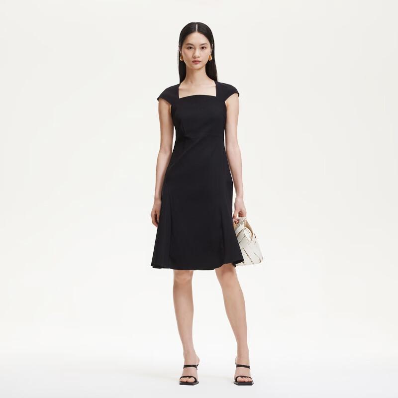 

VEROMODA 2025 Spring A-Line Square Neck Cap Sleeve Midi Dress L