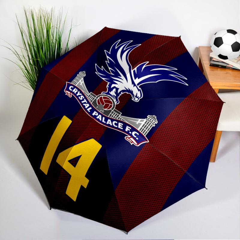 Crystal Fc Crest Printed Automatic Umbrella, 8-Frame for Travel, camping, Casual Umbrella, Essential Gift for for family and friends