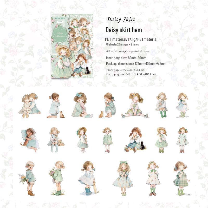 MomoPET Dollhouse Series White Ink Sticker Pack for DIY Journals - Set of 6 Types