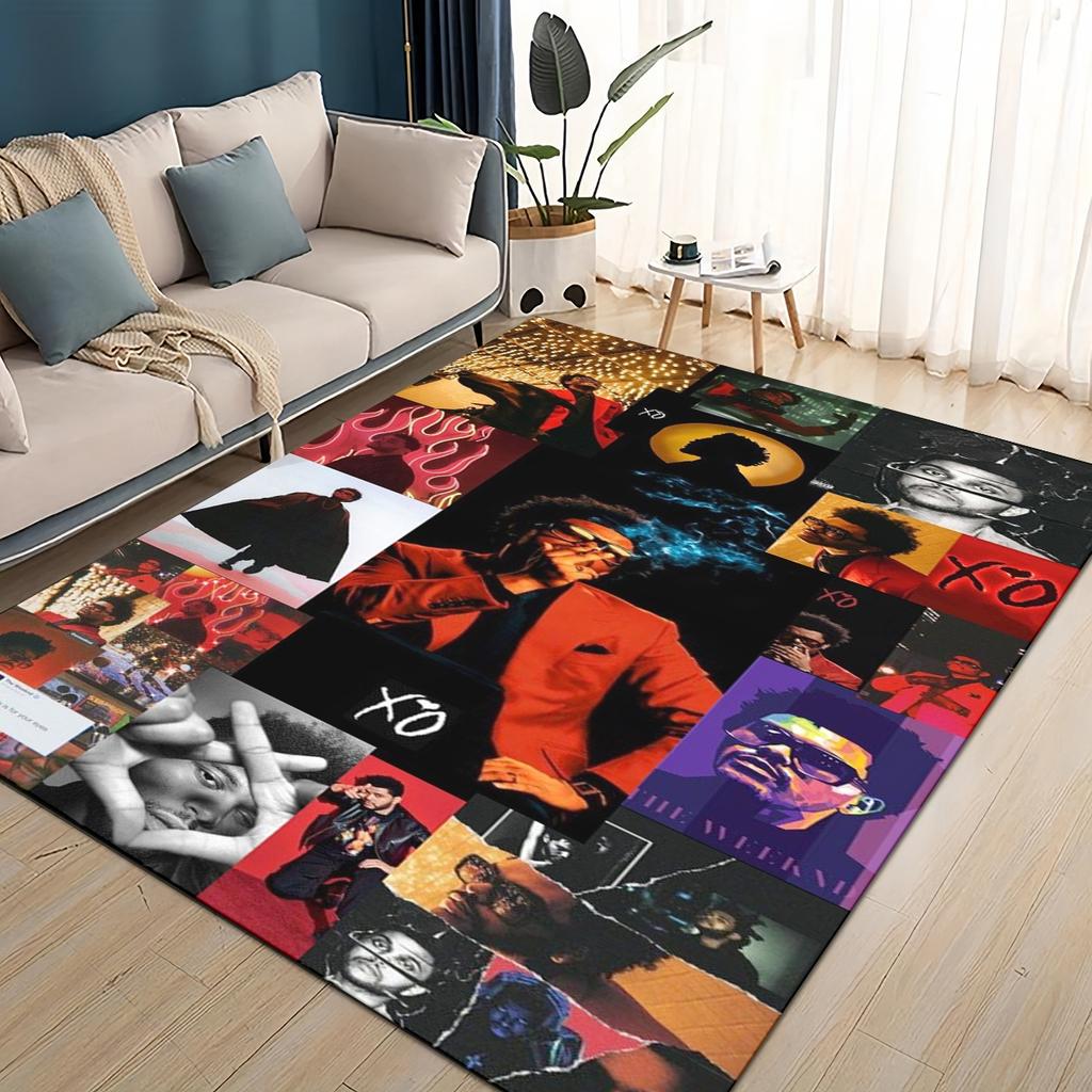 3D The Weeknd X.O R&B Singer Carpet Rug for Living Room Bedroom Home Sofa Decoration,kids Play Non-slip Floor Mat Christmas Gift