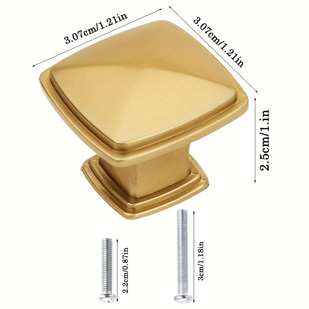 Cabinet Kitchen Golden Pcs 10 Square Aluminum Pull Handles Drawer Pulls 121inch Vintage Knobs For Cabinets Wardrobes With 2 Different Size Screws