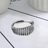 Adjustable Open Ring Men Women Vintage Bone Motif Geometric Design Copper Electroplated Statement Jewelry