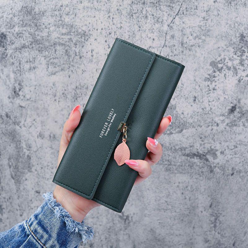 Women's Tri-fold Long Wallet: Student Coin Purse with Multi-Card Slots & Large Capacity