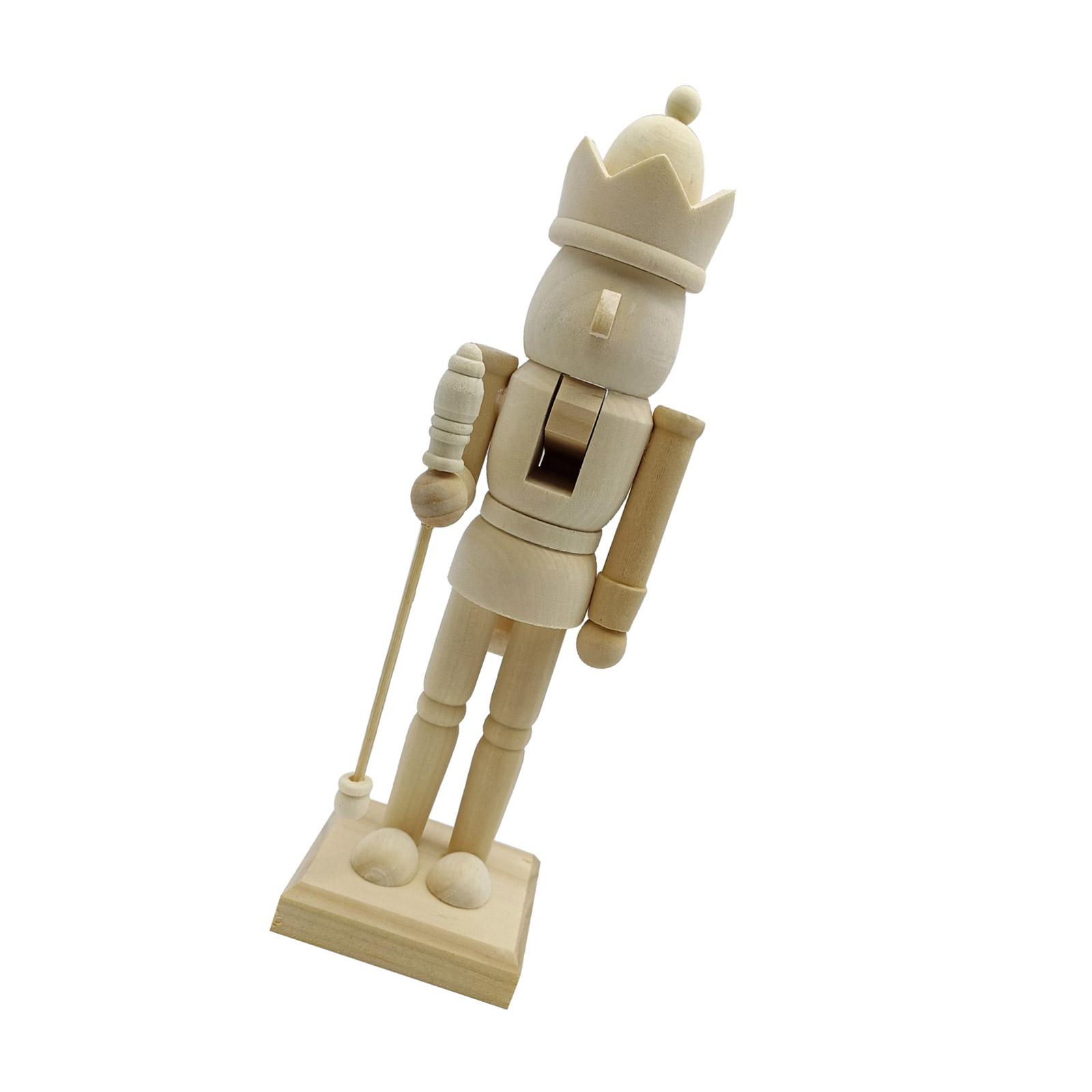 Wood Christmas Nutcrackers Unfinished Coloring Christmas Nutcrackers Ornament Unpainted Puppet King Soldiers Crafts