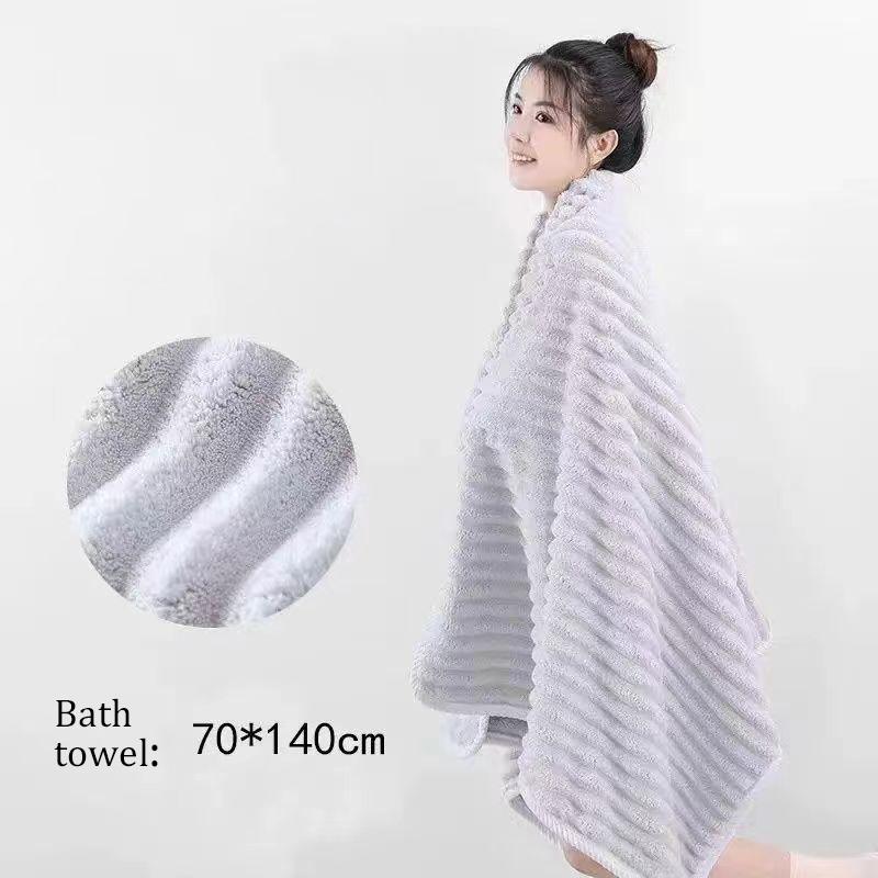 High Quality Jelly Velvet Absorbent Coral Velvet Bath Towel, Household Thickened Non Shedding Plush Set Bathrobe