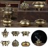 Gift Cense Stick Holder Desktop Ornaments Mini Qilin Head Retro Brass Censer Incense Burner Hollow Lotus