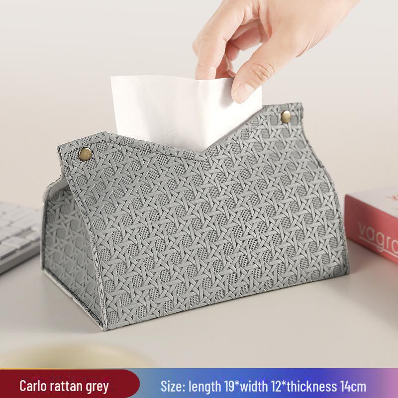 Elegant Woven Tissue Box for Home & Car - Solid Color Napkin Holder