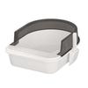 Cat Litter Box Heighten Open Top Pet Litter Tray Semi Closed Kitty Litter Pan Cat Sand Box Container for All Kinds of Cat Litter