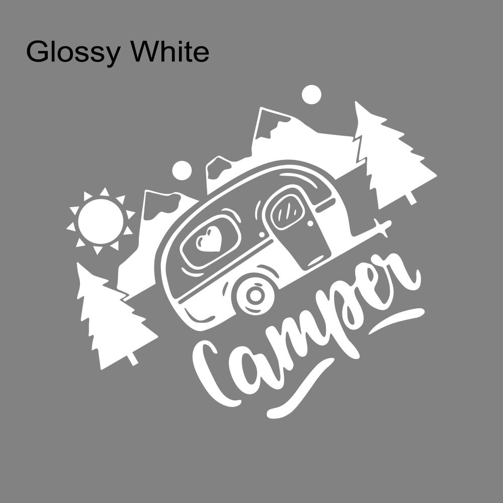 Creative Camper Graphics Car Sticker Camping Pattern Vinyl Decal Car  Door Window Decoration For Transporter RV Caravan Truck