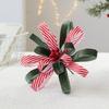 New 25CM Artificial Poinsettia Flower Flocking Fabric Ribbon Christmas Flower DIY Christmas Flower Home Decoration