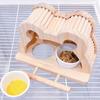 Large Capacity Wooden Bird Nest House Bite Resistant Bird Perch Bird Feeding Station  Aviary Use