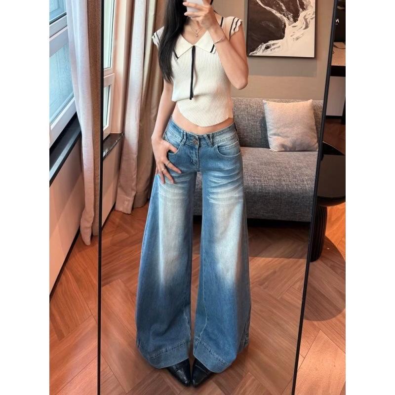 Zose Washed Loose Fit Denim Jeans L