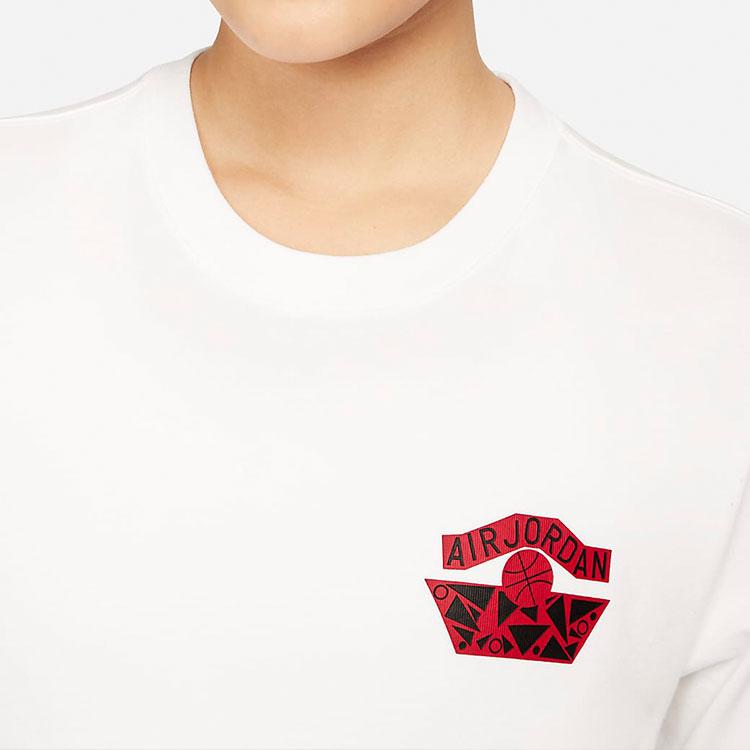 Jordan Character Oil Painting Print Short-Sleeve Crew Neck T-Shirt Women Tops White DO9806-100