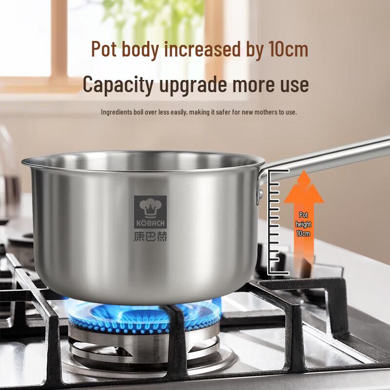 KOBACH 18cm 304 Stainless Steel Milk Pot with Steamer